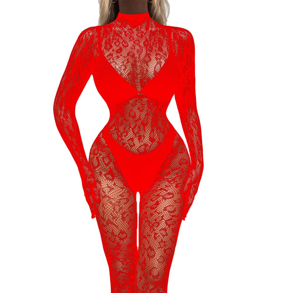 Flirtatious Women's See Through Romper Fishnet Mesh Bodysuit Stocking Tights