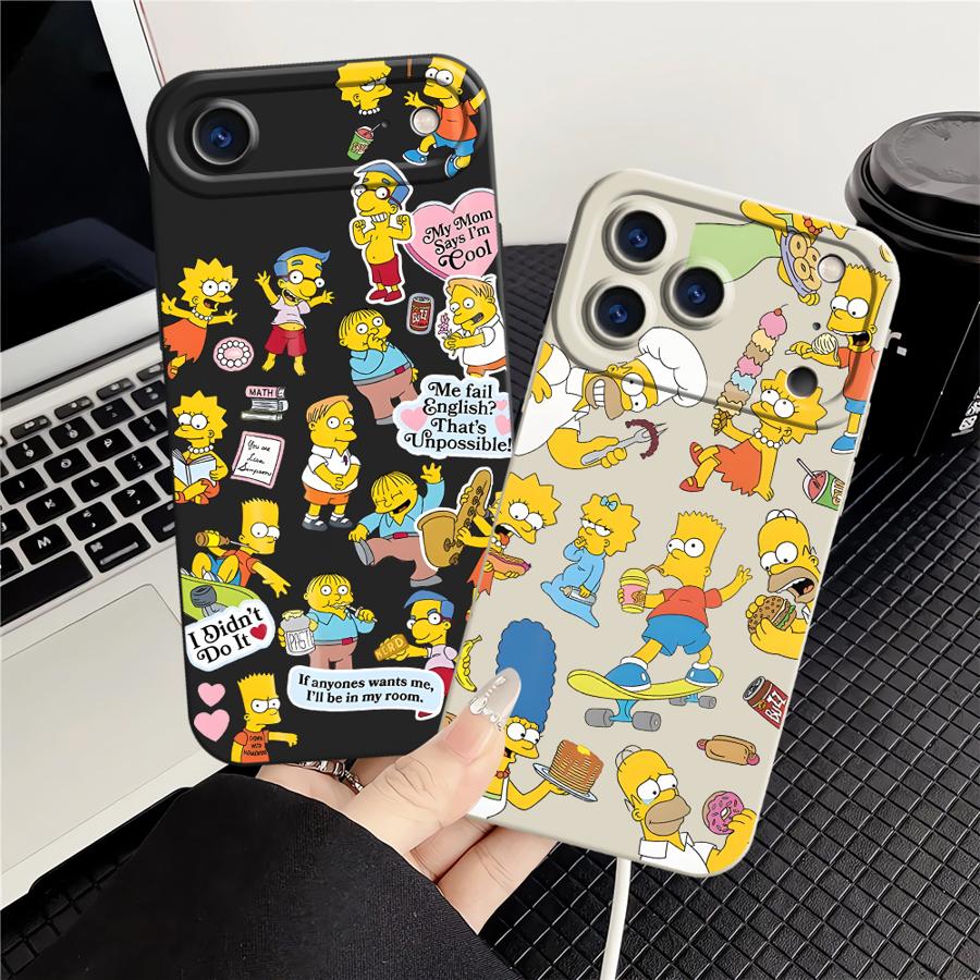 The Simpsons Cartoon TPU Phone Cover Case for Apple iPhone 17 Pro Max 13 Air 16 12 Plus 14 11 15 Pro