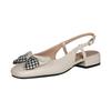 Women's shoes summer women's 2025 French style not tired feet single shoes bag head bow hollow low heel sandals women's Huizhou women's shoes
