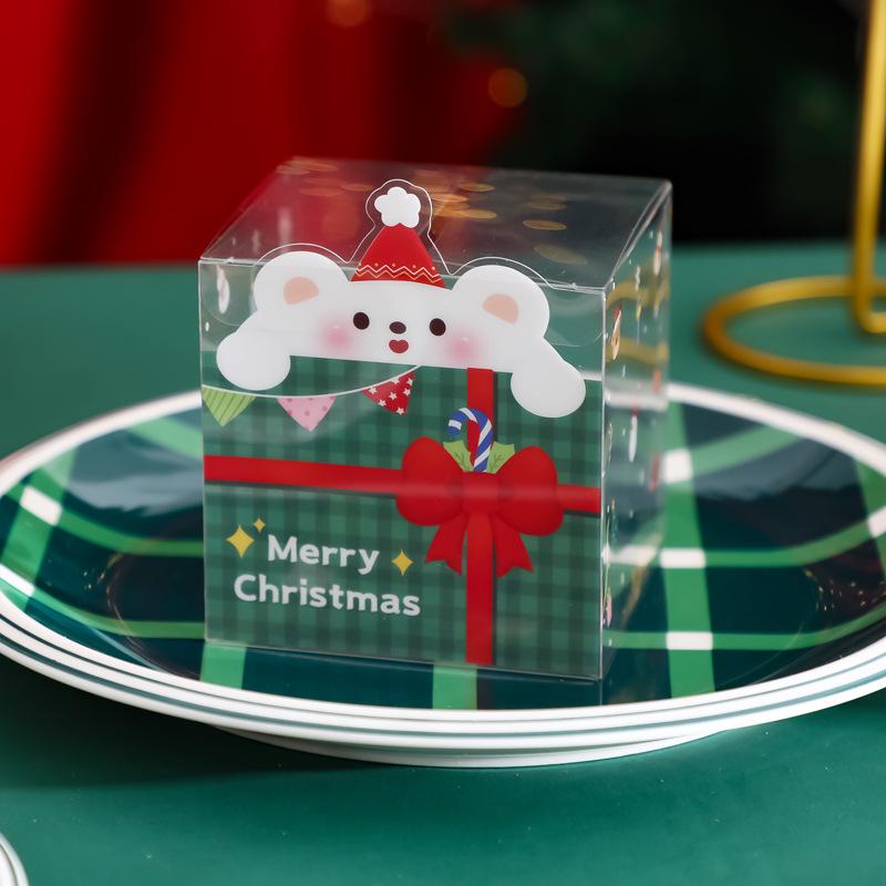 3D Christmas Eve Apple Box - Cartoon Transparent Gift Packaging
