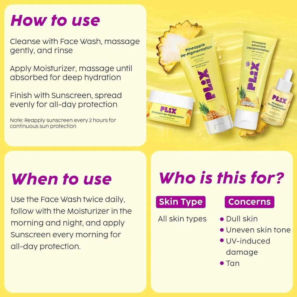 PLIX - THE PLANT FIX Pineapple Depigmentation Regime Kit for Bright & Even Skin