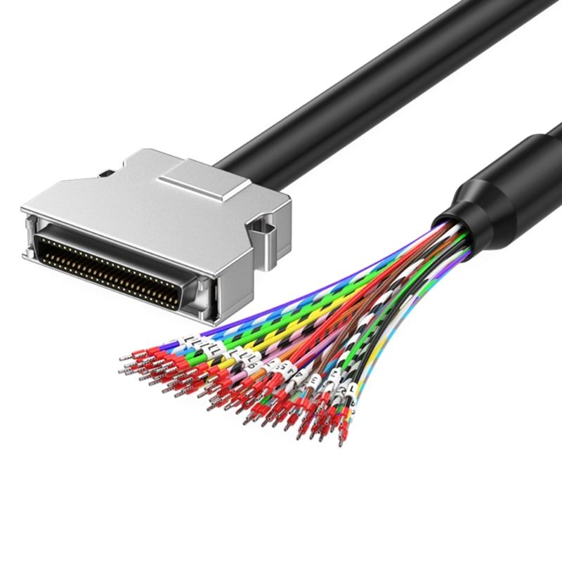 SCSI Data Cable with Terminal Push-up Lock, 28AWG Wire Single Head CN14P CN20P CN26P CN36P CN50P CN68P 6 Length Option