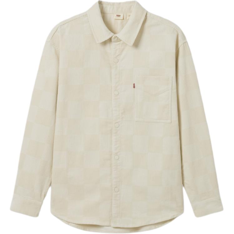 Levis Denim Wanderer Series FW24 Plaid Color Block Flannel Lined Long Sleeve Shirt Men Shirts Beige 0029Z-0000
