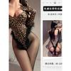 Rabbit Girl Uniform Temptation Sexy Hot Leopard Pattern Jumpsuit Open Crotch Pure Desire Sexy Body Suits Women Rompers Z4KR