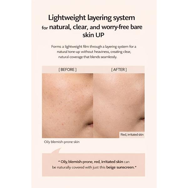 d'Alba Waterfull Tone-Up Sun Cream Natural Cover Beige 50ml (Light / Warm) SPF50+ PA++++ (10 Options)