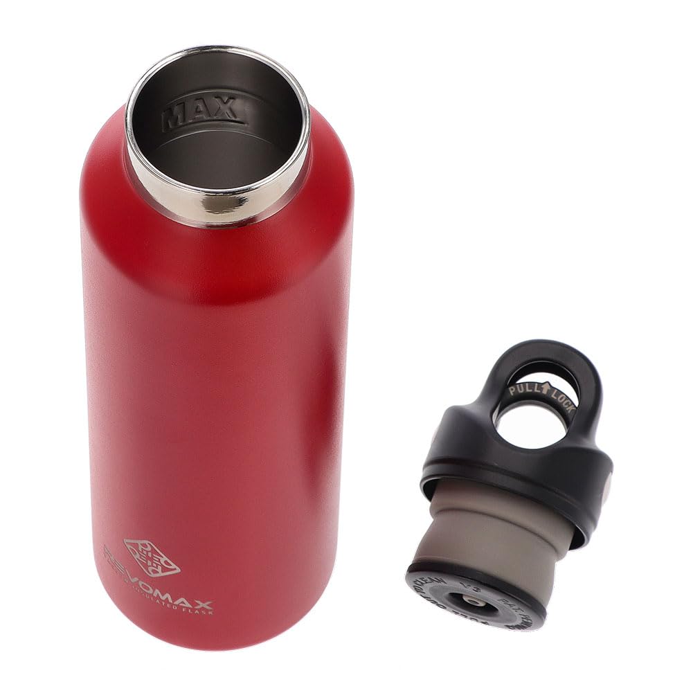 RevoMax V3 Vacuum Insulated Flask DWF-20427B, Fire Red, 592mL, One-Touch Insulated Water Bottle, Mug Bottle, Carbonated Drink Bottle, ColdHot,