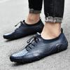 Men's Shoes Summer Breathable New plus Size Hollow Casual Leather Shoes Men's Driving Leather Shoes Men