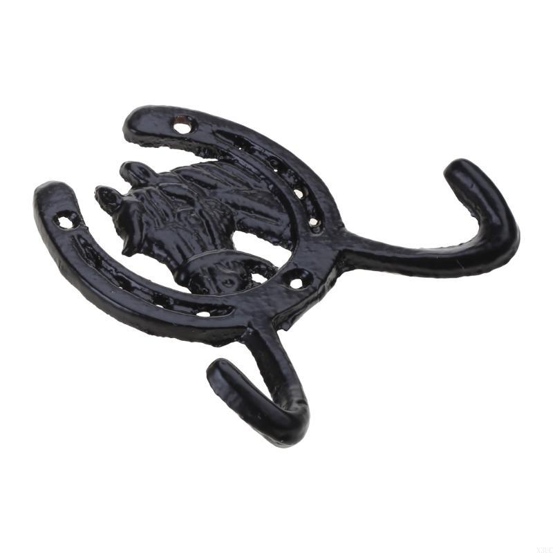 Niezawodny Hak pod Kształt Podkowy Żelazny Dekoracyjny Hak pod Kształt Podkowy Mocowanie Ścienne do Wieszania Ubrań Kapelusza X3UC