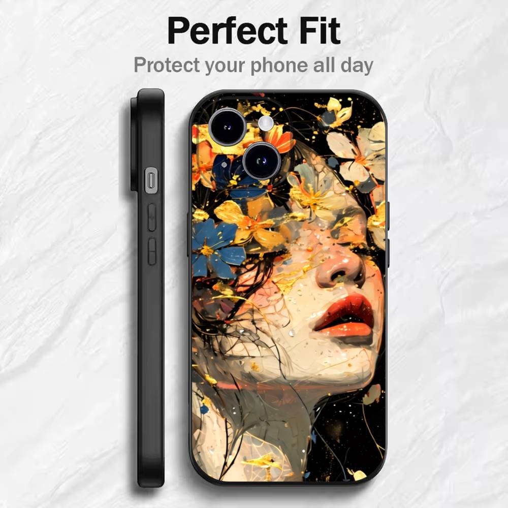 2016 Luxury Flower B Phone Case For 17 16 15 14 13 12 11 Mini XS XR X 6S 6 Pro Max Plus Black Soft Cover