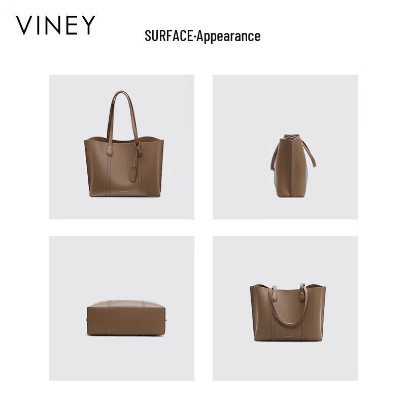 Viney Damen Leder-Tote-Bag mit großem Fassungsvermögen