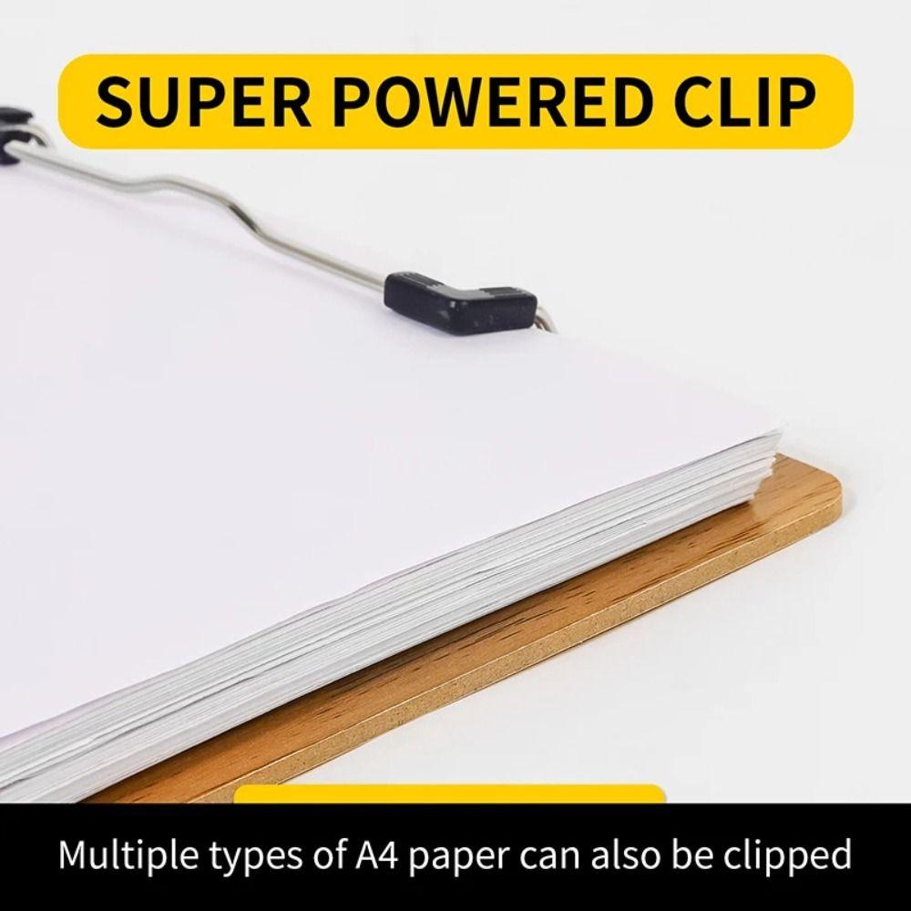 Wooden Writing Clipboard Reinforced Document Holder Portable A4 Memo Folder Stationery