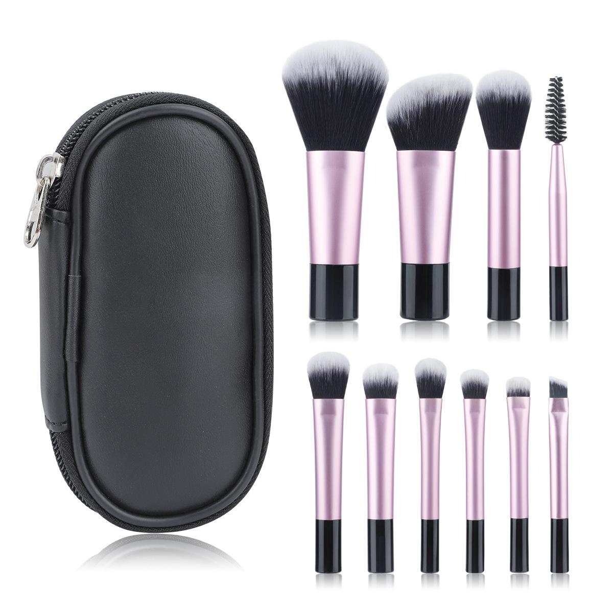 

Mini 10-Piece Portable Makeup Brush Set: Eyeshadow & Powder Tools