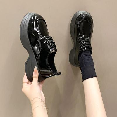 Lace-up Small Leather Shoes Women's British Style Loafers 2025 New Versatile Sweet and Cool Mary Jane Platform Heightening Jk Shoes