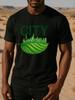 European Size City Men's Printed Short-sleeved Shirt on the Veins, New Trendy Men's Wear, Regular Sweat-absorbing and Quick-drying Sports T-shirt