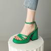 Platform Chunky Heel Sandals Fashion Summer Pumps Ankle Strap High Heels Thick Bottom Gothic Style Open Toe Party Shoes 33-43