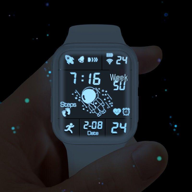 Waterproof Multifunctional Sports Watch for All Ages – Black Technology Square Design