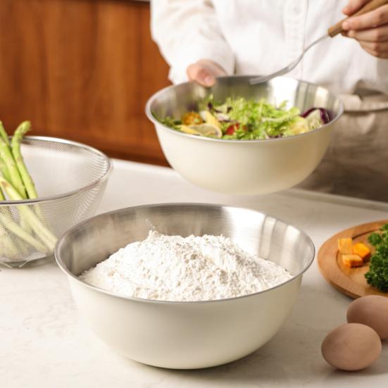Stainless Steel Drain Basket Set with Lid Multi-Purpose Vegetable Salad Bowl Large Fine Mesh Kitchen Colander for Fruits Rice Washing