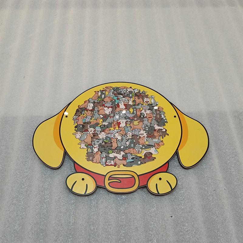 Dog Bear Shaped Puzzle With Animal Shards Wooden Jigsaw Puzzle Unique Irregular Animal Decorations Collectible Gift Challenging