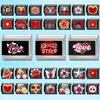 Novo Original Estrelas Pretas Vermelhas Coração Amor Laços Flor Charme Italiano Link compatível com 9mm Joias de Aço Inoxidável Fazer Pulseiras DIY