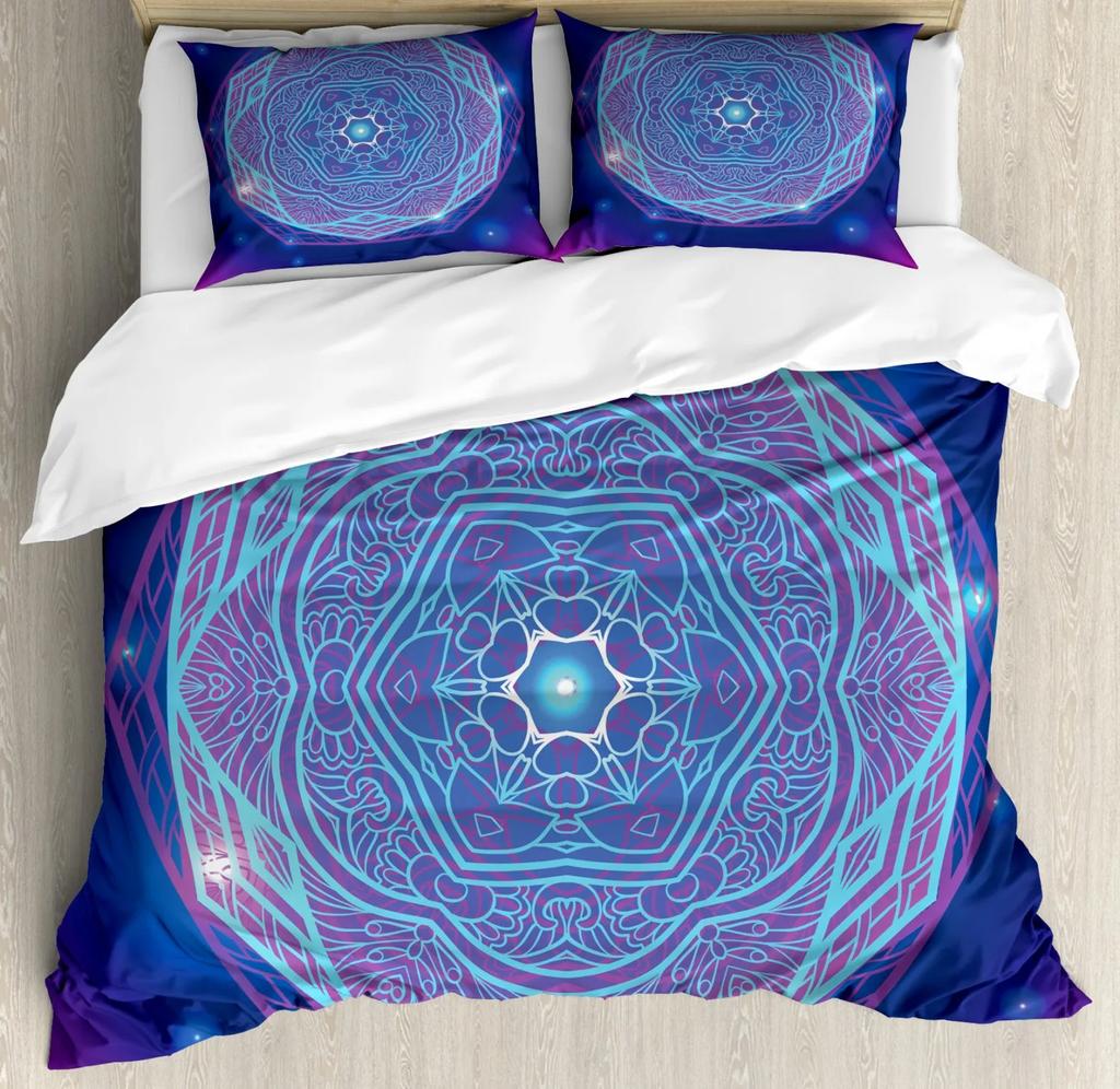 Bohemian 2/3pcs Boho Mandala Bedding Set Twin Queen King Size Comforter Duvet Quilt Cover and Pillowcase Soft Bedclothes