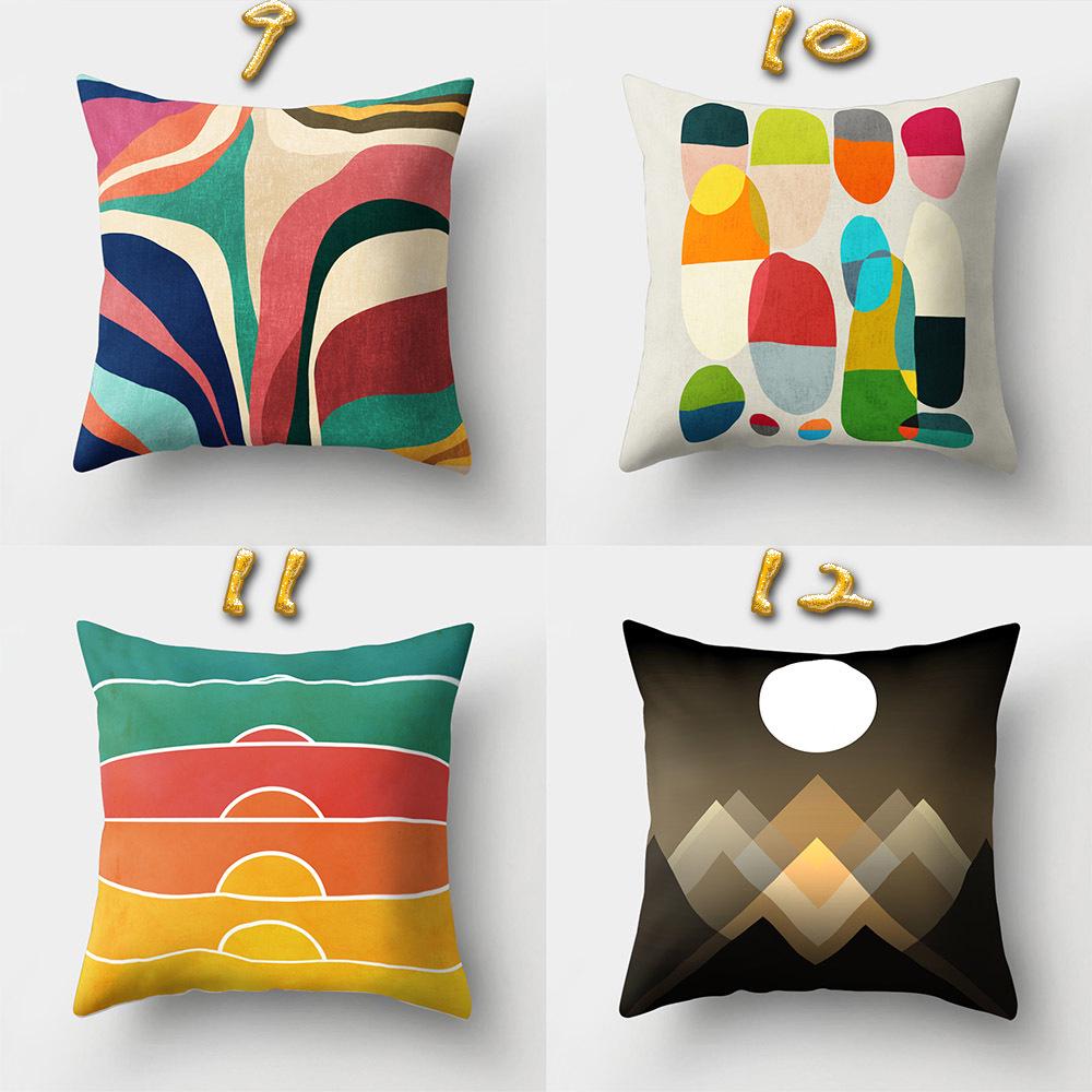 Car Waist Pillow Sofa Pillow Case Cartoon Sunrise Pattern Car Cushion Yiwu Pillow