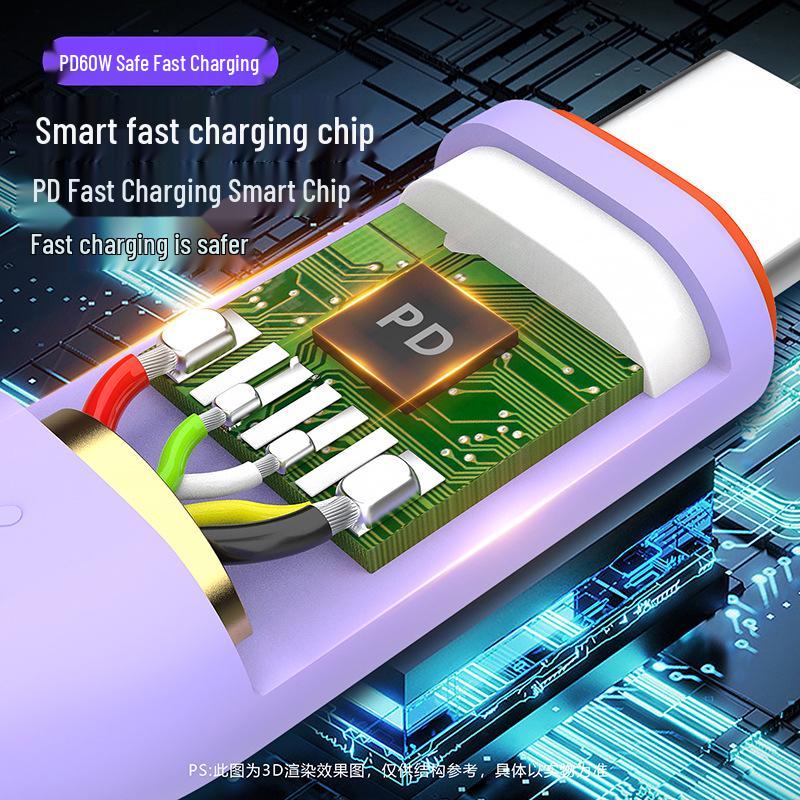 100W Dual-Ended Type-C Fast Charging Liquid Silicone Data Cable