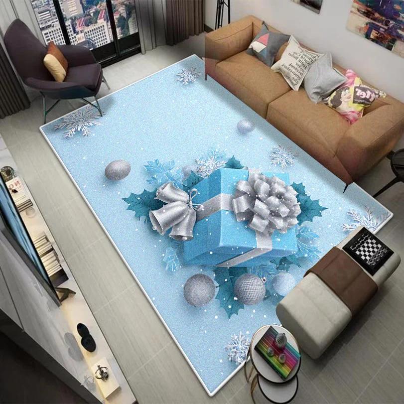 Christmas Style CARPET FOR LIVE ROOM Blue Luxury Home Decoration Bedroom Large Area Rugs Washable Lounge Floor Mats Bedside