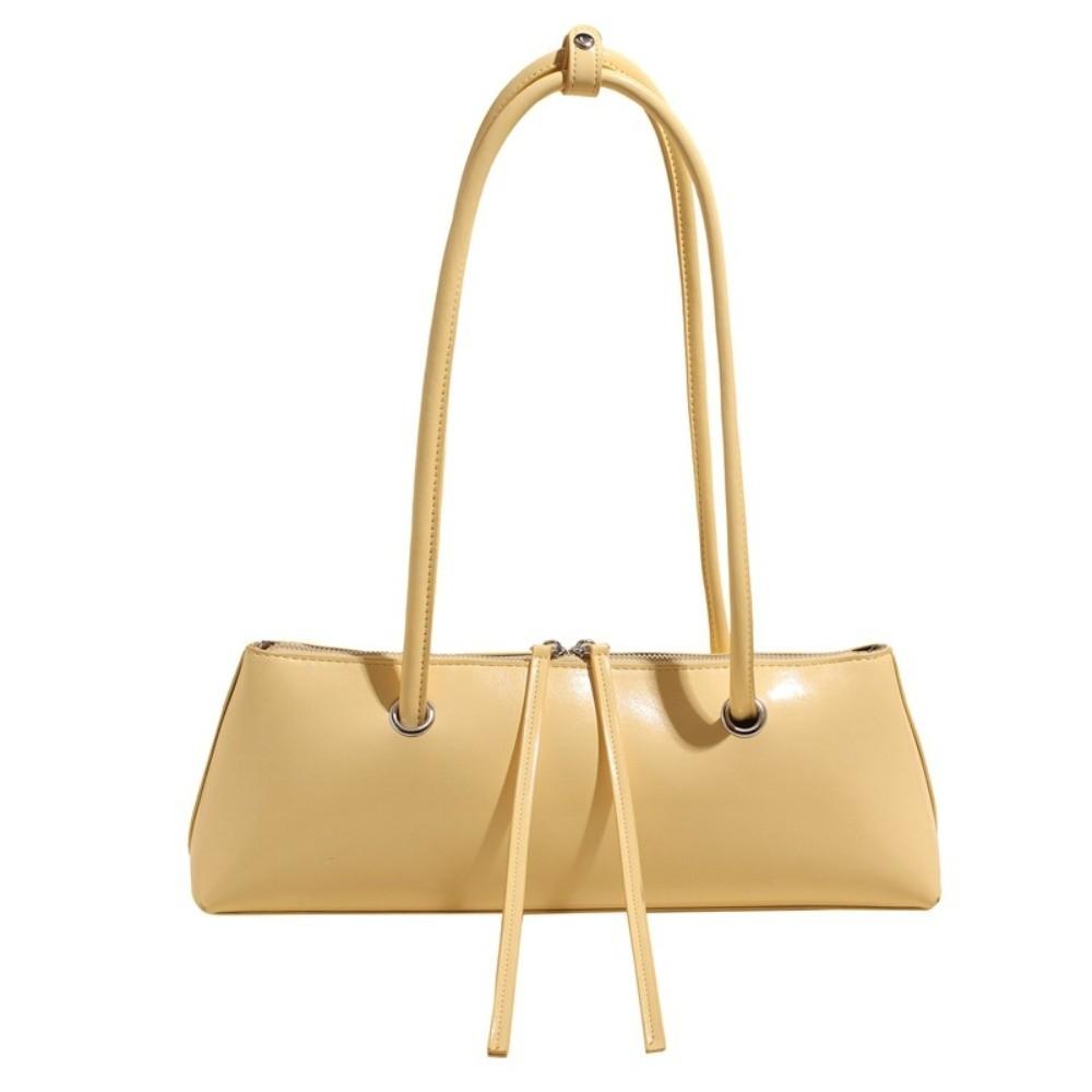 Y2K French Stick Handbag Solid Color Texture Underarm Bags All-match PU Shoulder Bag  Women