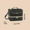 Portable Nail Varnish Organizers Bag Double Handles Adjustable Strap Waterproof Polyester Makeup Storage Case 30x22x25cm