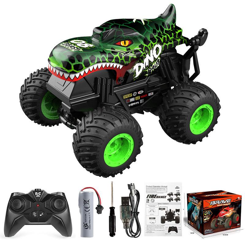 

Remote Control Stunt Car with 360° Rotation, Big Foot, Dinosaur & Shark Head – Children s Toy 1:20