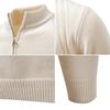 Men's Solid Color Stand Collar Half-Zip Sweater for Autumn/Winter - European & American Casual Knit Pullover