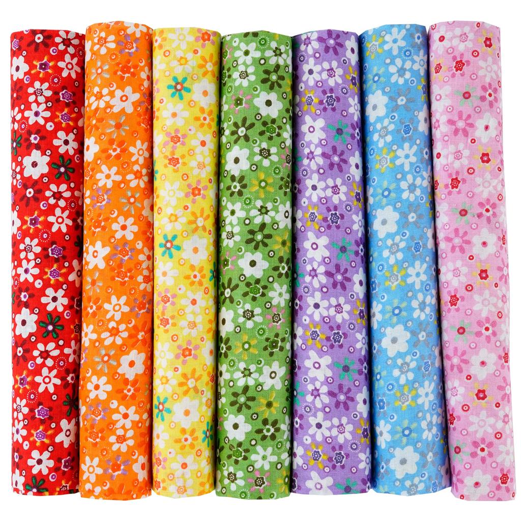 7PCS 25 X 25cm/50 X 50cm Squares Cotton Craft Fabric Cloths for DIY Bundle Patchwork Quilting Sewing Scrapbooking Artcraft