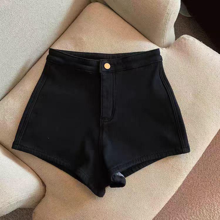 Women s High Waist Black Denim Workwear Shorts - Summer 2025 XL