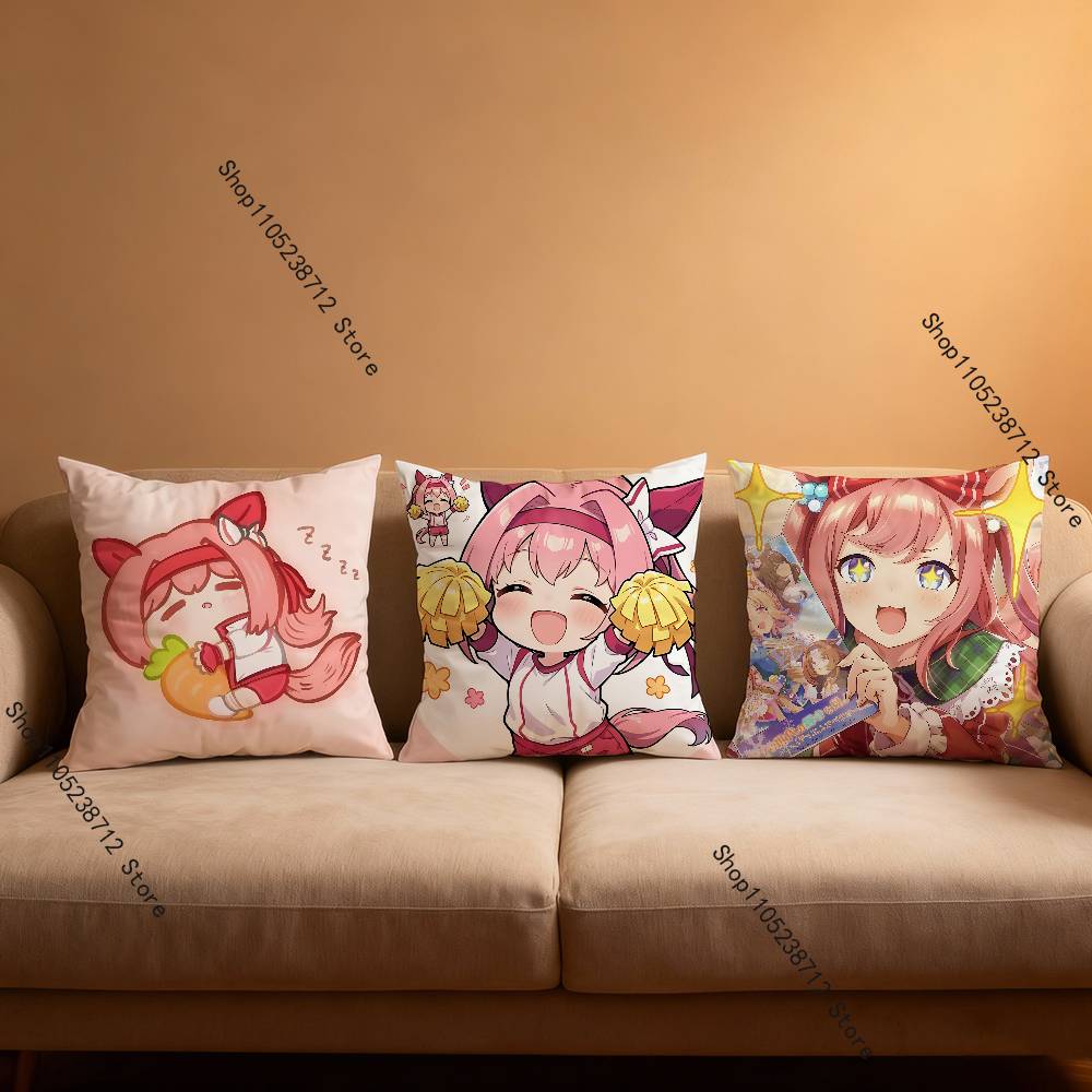 Haru Urara U-Umamusume Anime Kissenbezug Staubmilbenfreier Kissenbezug Unsichtbarer Reißverschluss Seidiger Kurzflor Sofakissenbezug