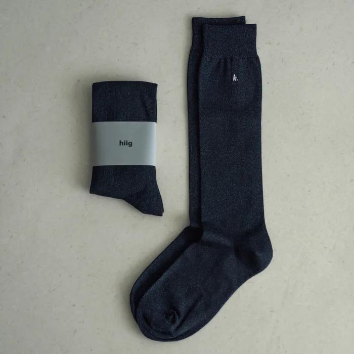 [hiig] no.288 navy black glitter socks