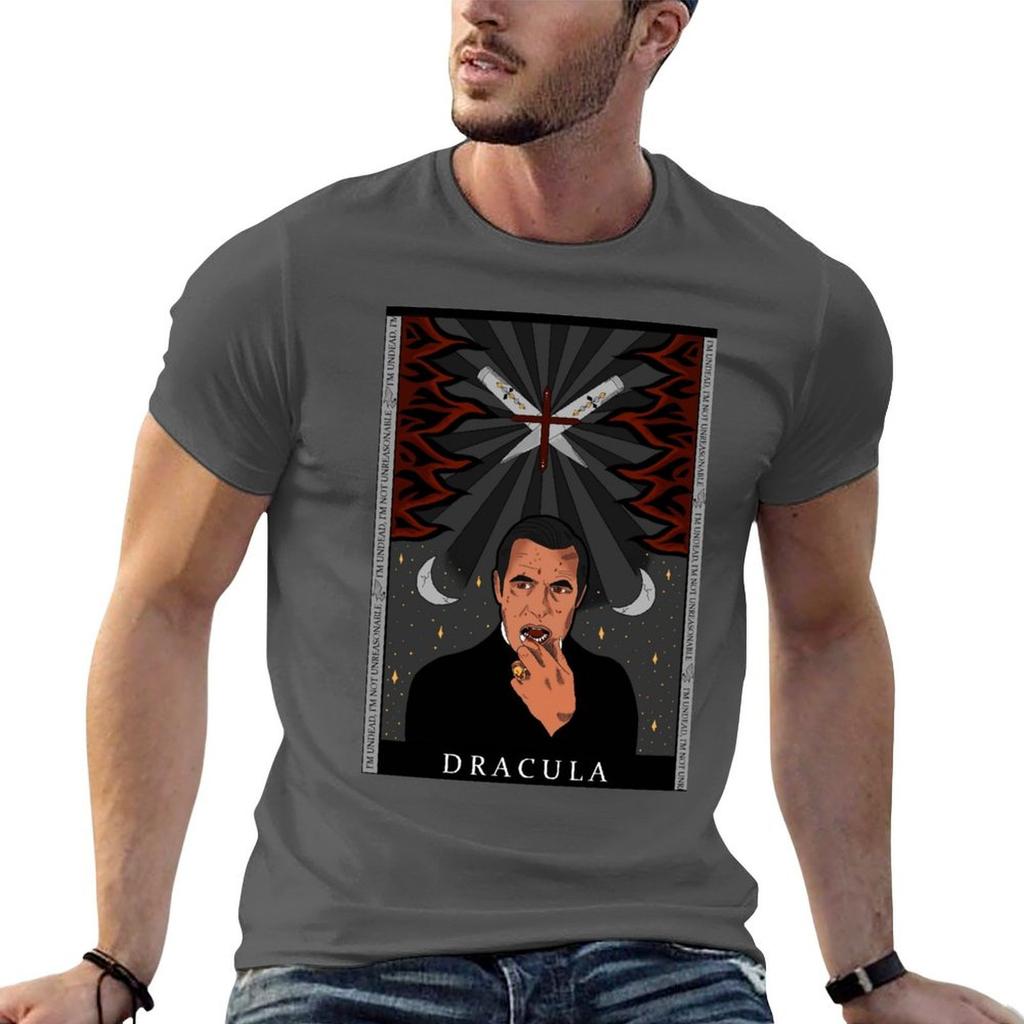 Dracula Tarot Card TShirt Tough Fabric Work Tee