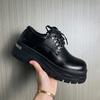 Men's Derby Leather Shoes Luxury designer's new style business office Outdoor Trendy Streets Black Thick soled New Versatile