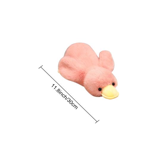 Lying Duck Plush Toy Yellow Duck Plushie Stuffed Animal Comfort Doll Pillow Home Office Bedroom Decoration Kids Adults Birthday Gift