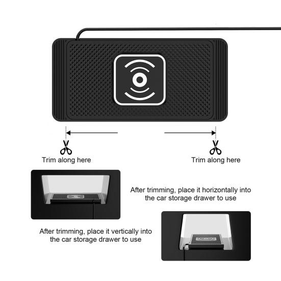 Base di ricarica wireless per auto 15W Ricarica rapida Stabile Antiscivolo Silicone Base di ricarica per telefono Strada sconnessa Base di ricarica per telefoni Accessori per auto