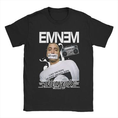 Eminem The Real Slim Shady T Shirts Men 100% Cotton Vintage T-Shirts Round Collar Tees Short Sleeve Tops Gift