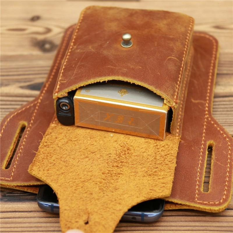 Men's Dual Phone Bag Hanging Waist Multifunctional Tool Sports Running Outdoor Construction Real Belt Cover Anti Loss
