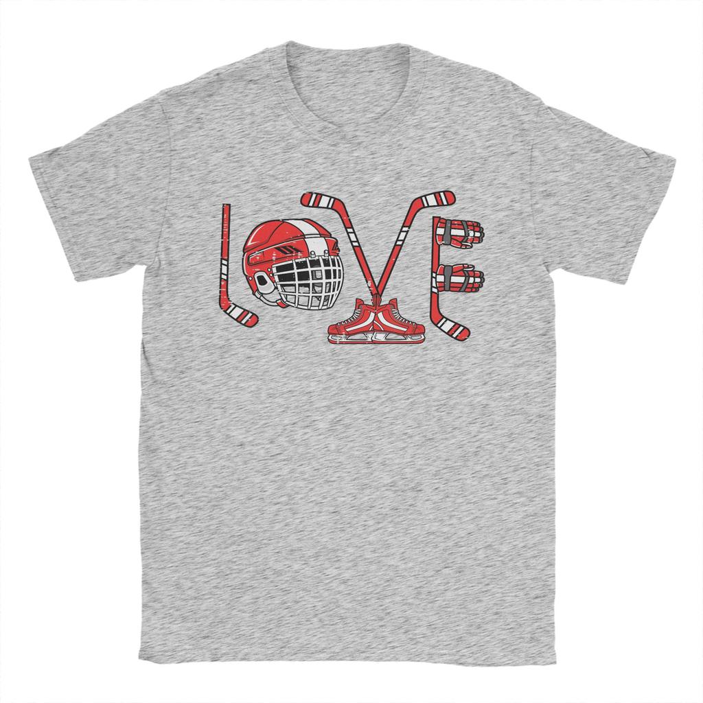 Funny Valentines Day Love Ice Hockey Items Unisex Boys TShirt for Unisex Round Collar 100 Cotton Tee Shirt Gift Idea Tops