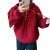 Autumn and winter new casual simple hooded knitted sweater top women's loose lazy simple pullover sweater