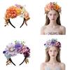 Comfortable Fabric Floral Headbands For Women Adjustable Hair Accessory With Realistic Flowers Ideal For Daily Use Event Weddings