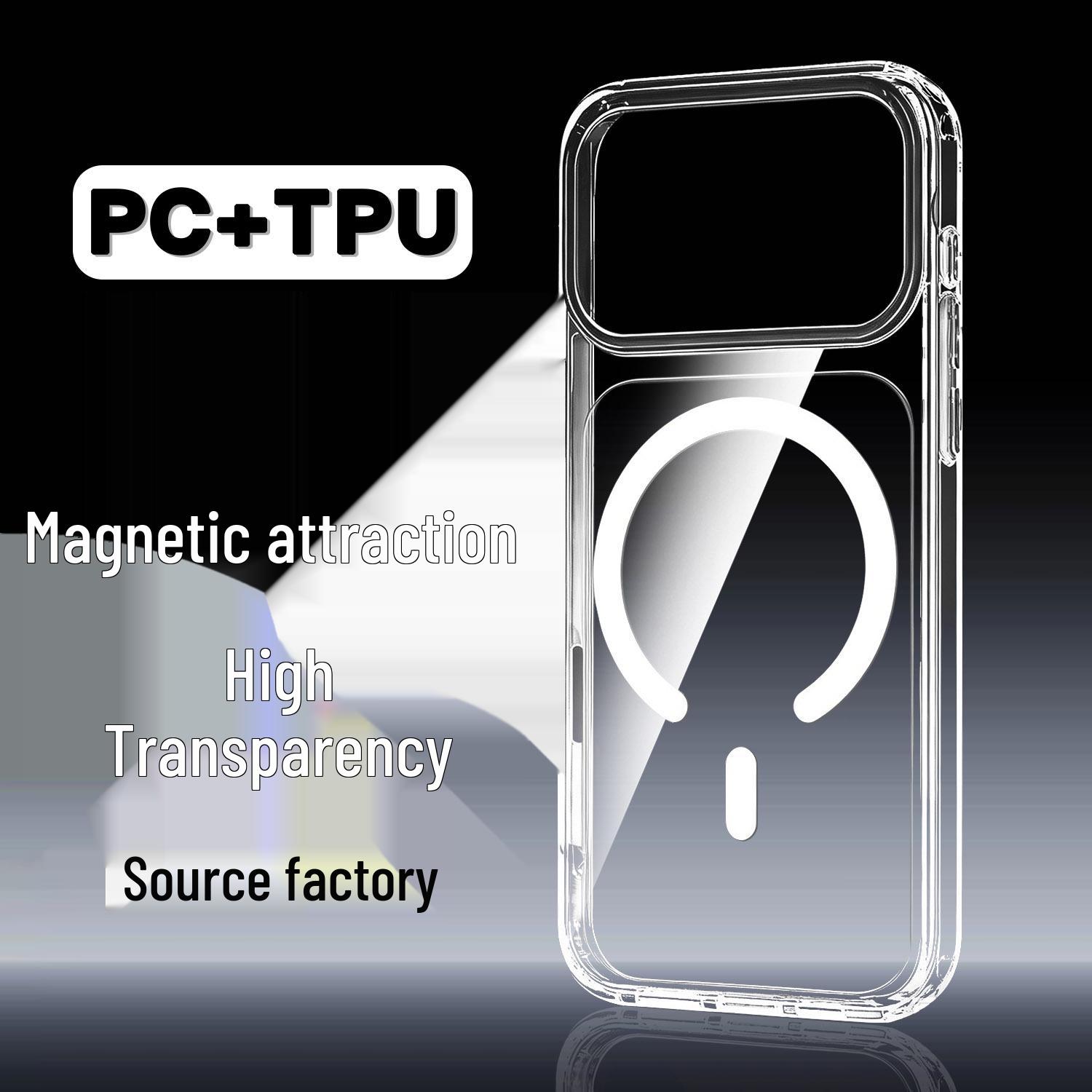 Transparent Magnetic Anti-Drop, Anti-Yellow Airbag Phone Case for Apple 17 Pro Max Apple 11 Pro