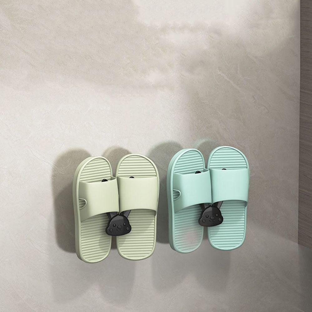 Wall Mounted Slipper Storage Hook Plastic Towel Hook Cute Slipper Storage Rack Home