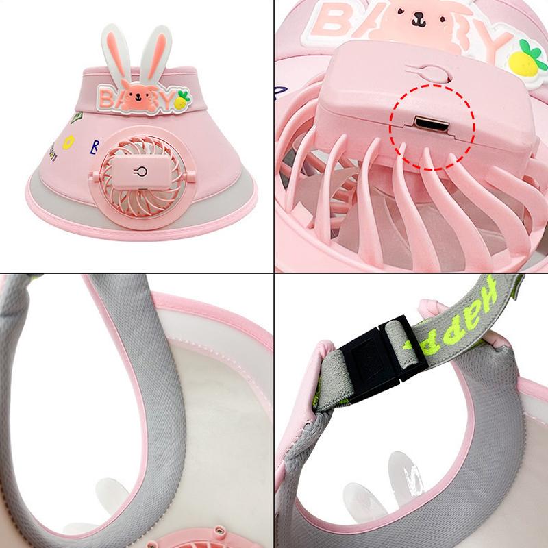 Cappello con Ventola Rinfrescante Traspirante per Bambini Parasole Cappello Visiera Cappello con Visiera Cappello Rinfrescante con Visiere Cappello con Ventola Ricaricabile USB per Sport Cappello da Sole