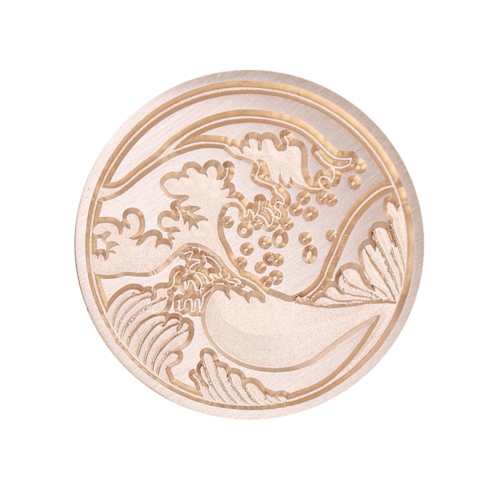 25mm Retro Round Marine Seal Wax Seal Stamp Head DIY Envelopes Stamps Replace Heads For Wedding Invitation Signature Kids Toy