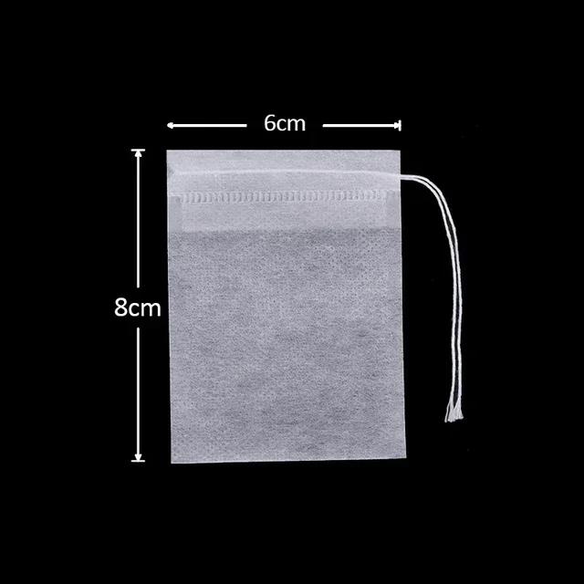 50/200PCS Disposable Teabag Non-woven Fabric Tea Filter Bags with Drawstring Seal Filter Bag for Coffee Spice Tea Kitchen Tools