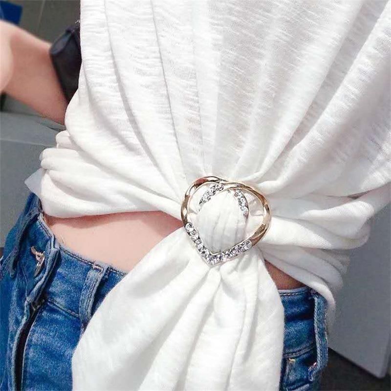 

Versatile Women s Knot Buckle Scarf & Shirt Hem Accessory Brooch